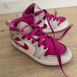 Jordan Kids Pink and White Sneakers